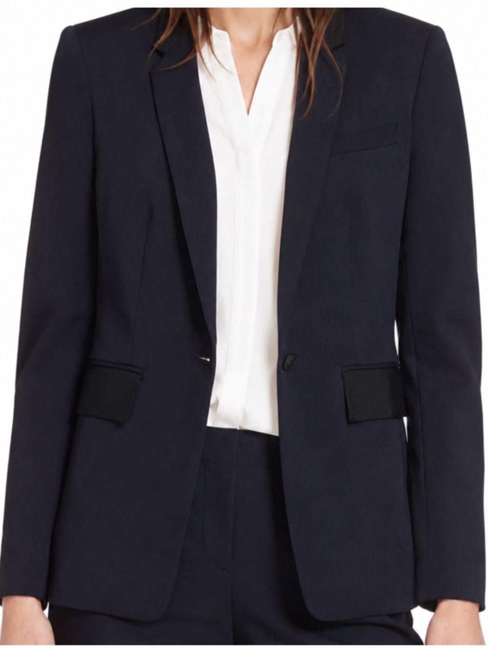 Rag & Bone Navy Blazer with Black Contrast Trim – Size 6